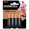 Duracell อัลคาไลน์ AA แพ็ค 4